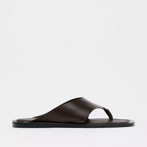 Zara leather flip flops